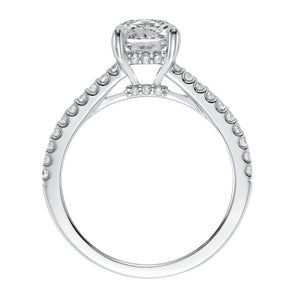 Artcarved Bridal Mounted with CZ Center Classic Diamond Engagement Ring Willa 14K White Gold
