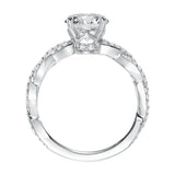Artcarved Bridal Mounted with CZ Center Contemporary Twist Engagement Ring Madeleine 14K White Gold