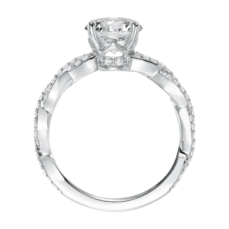 Artcarved Bridal Mounted with CZ Center Contemporary Twist Engagement Ring Madeleine 14K White Gold
