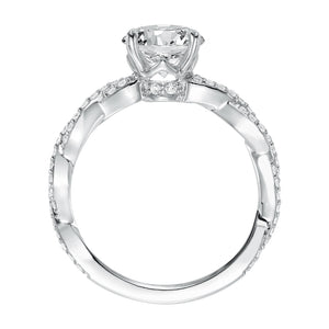 Artcarved Bridal Mounted with CZ Center Contemporary Twist Engagement Ring Madeleine 14K White Gold