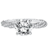 Artcarved Bridal Semi-Mounted with Side Stones Contemporary Twist Diamond Engagement Ring Evie 14K White Gold