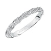 Artcarved Bridal Mounted with Side Stones Contemporary Twist Diamond Wedding Band Evie 14K White Gold