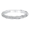 Artcarved Bridal Mounted with Side Stones Contemporary Twist Diamond Wedding Band Evie 14K White Gold