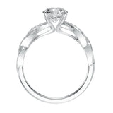 Artcarved Bridal Mounted with CZ Center Contemporary Twist Diamond Engagement Ring Cintra 14K White Gold