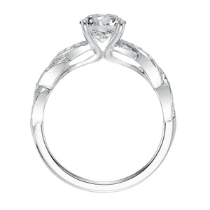 Artcarved Bridal Mounted with CZ Center Contemporary Twist Diamond Engagement Ring Cintra 14K White Gold