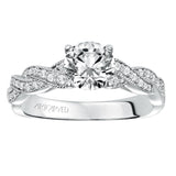 Artcarved Bridal Mounted with CZ Center Contemporary Twist Diamond Engagement Ring Cintra 14K White Gold
