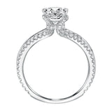 Artcarved Bridal Mounted with CZ Center Classic Americana Engagement Ring Gwendolyn 14K White Gold