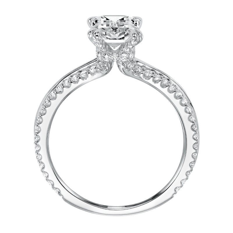 Artcarved Bridal Mounted with CZ Center Classic Americana Engagement Ring Gwendolyn 14K White Gold