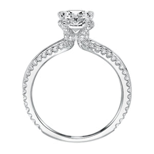 Artcarved Bridal Mounted with CZ Center Classic Americana Engagement Ring Gwendolyn 14K White Gold