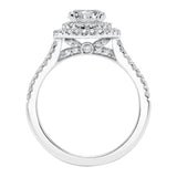Artcarved Bridal Mounted with CZ Center Classic Halo Engagement Ring Melinda 14K White Gold