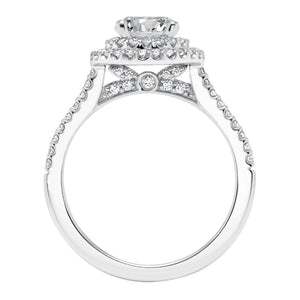 Artcarved Bridal Mounted with CZ Center Classic Halo Engagement Ring Melinda 14K White Gold