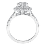 Artcarved Bridal Mounted with CZ Center Classic Halo Engagement Ring Kristen 14K White Gold
