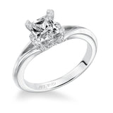 Artcarved Bridal Mounted with CZ Center Classic Halo Engagement Ring Sienna 14K White Gold