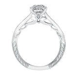 Artcarved Bridal Mounted with CZ Center Vintage Filigree Diamond Engagement Ring Tilda 14K White Gold