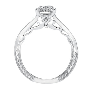 Artcarved Bridal Mounted with CZ Center Vintage Filigree Diamond Engagement Ring Tilda 14K White Gold