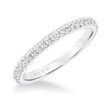 Artcarved Bridal Mounted with Side Stones Classic Halo Diamond Wedding Band Liv 14K White Gold