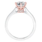 Artcarved Bridal Mounted with CZ Center Classic Diamond Engagement Ring Maura 14K White Gold Primary & 14K Rose Gold