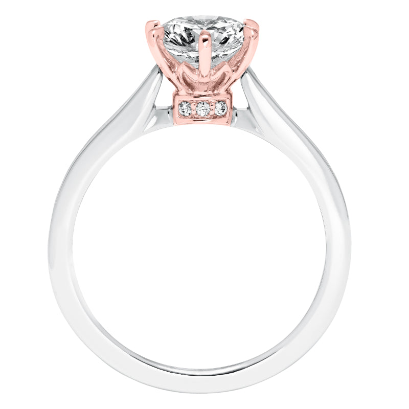 Artcarved Bridal Mounted with CZ Center Classic Diamond Engagement Ring Maura 14K White Gold Primary & 14K Rose Gold