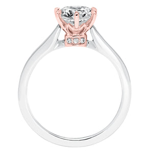 Artcarved Bridal Mounted with CZ Center Classic Diamond Engagement Ring Maura 14K White Gold Primary & 14K Rose Gold