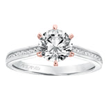 Artcarved Bridal Mounted with CZ Center Classic Diamond Engagement Ring Maura 14K White Gold Primary & 14K Rose Gold