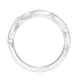 Artcarved Bridal Mounted with Side Stones Contemporary Twist Halo Diamond Wedding Band Anja 14K White Gold