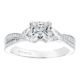 Artcarved Bridal Semi-Mounted with Side Stones Contemporary Twist Diamond Engagement Ring London 14K White Gold