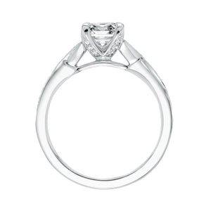 Artcarved Bridal Semi-Mounted with Side Stones Contemporary Twist Diamond Engagement Ring London 14K White Gold