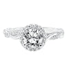 Artcarved Bridal Mounted with CZ Center Contemporary Twist Halo Engagement Ring Kinsley 14K White Gold