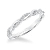 Artcarved Bridal Mounted with Side Stones Contemporary Twist Halo Diamond Wedding Band Kinsley 14K White Gold