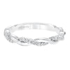 Artcarved Bridal Mounted with Side Stones Contemporary Twist Halo Diamond Wedding Band Kinsley 14K White Gold