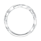 Artcarved Bridal Mounted with Side Stones Contemporary Twist Halo Diamond Wedding Band Kinsley 14K White Gold
