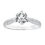 Artcarved Bridal Mounted with CZ Center Classic Diamond Engagement Ring Eloise 14K White Gold