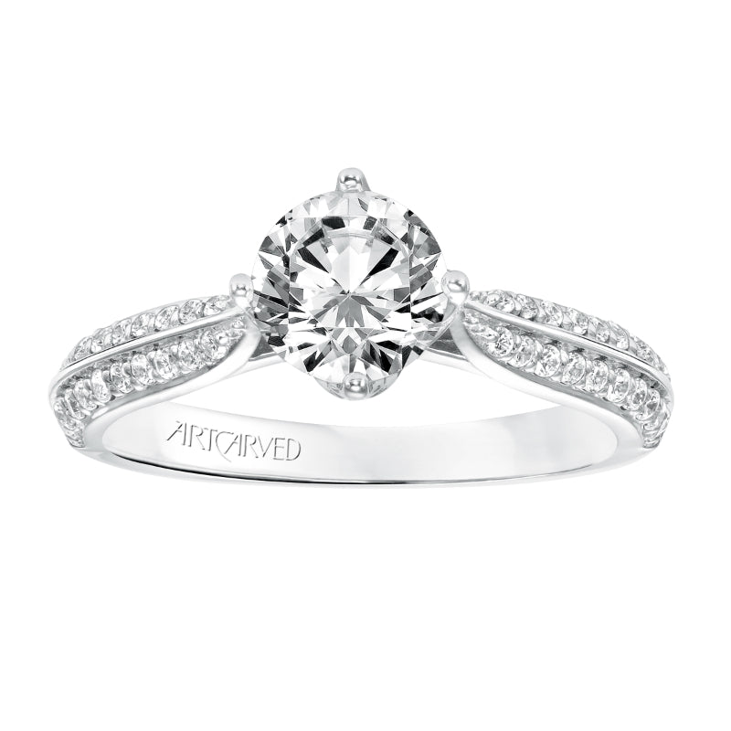 Artcarved Bridal Mounted with CZ Center Classic Diamond Engagement Ring Eloise 14K White Gold