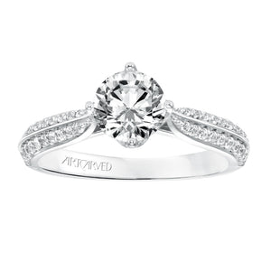 Artcarved Bridal Mounted with CZ Center Classic Diamond Engagement Ring Eloise 14K White Gold