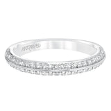 Artcarved Bridal Mounted with Side Stones Classic Diamond Wedding Band Eloise 14K White Gold