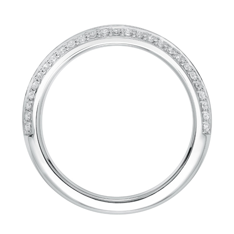 Artcarved Bridal Mounted with Side Stones Classic Diamond Wedding Band Eloise 14K White Gold