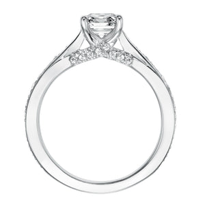 Artcarved Bridal Semi-Mounted with Side Stones Classic Diamond Engagement Ring Marci 14K White Gold