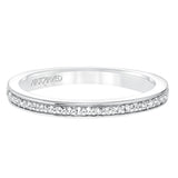Artcarved Bridal Mounted with Side Stones Classic Diamond Wedding Band Marci 14K White Gold