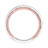 Artcarved Bridal Mounted with Side Stones Contemporary Rope Halo Diamond Wedding Band Winnie 14K White Gold Primary & 14K Rose Gold