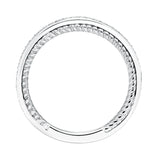 Artcarved Bridal Mounted with Side Stones Contemporary Rope Halo Diamond Wedding Band Winnie 14K White Gold