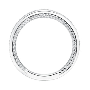 Artcarved Bridal Mounted with Side Stones Contemporary Rope Halo Diamond Wedding Band Winnie 14K White Gold