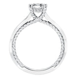 Artcarved Bridal Mounted with CZ Center Contemporary Rope Diamond Engagement Ring Keira 14K White Gold