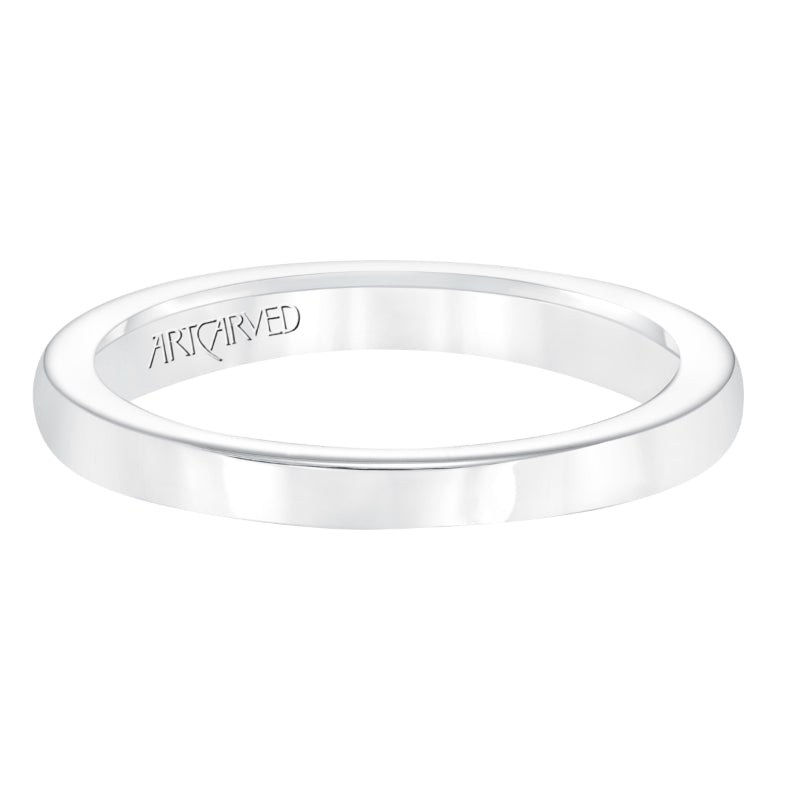 Artcarved Bridal Band No Stones Classic Solitaire Wedding Band Jesse 14K White Gold
