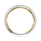 Artcarved Bridal Mounted with Side Stones Contemporary Twist Diamond Wedding Band Quinn 14K White Gold Primary & 14K Yellow Gold