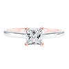 Artcarved Bridal Unmounted No Stones Contemporary Twist Solitaire Engagement Ring Tayla 14K White Gold Primary & 14K Rose Gold