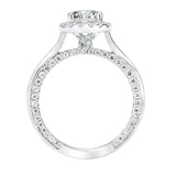 Artcarved Bridal Mounted with CZ Center Contemporary Twist Halo Engagement Ring Leilani 14K White Gold