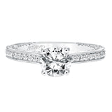Artcarved Bridal Mounted with CZ Center Contemporary Twist Diamond Engagement Ring Juno 14K White Gold