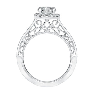 Artcarved Bridal Mounted with CZ Center Vintage Heritage Engagement Ring Indra 14K White Gold