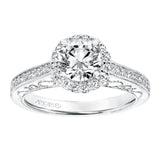 Artcarved Bridal Mounted with CZ Center Vintage Heritage Engagement Ring Indra 14K White Gold