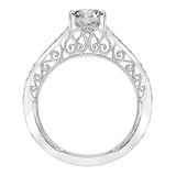 Artcarved Bridal Mounted with CZ Center Vintage Heritage Engagement Ring Audriana 14K White Gold